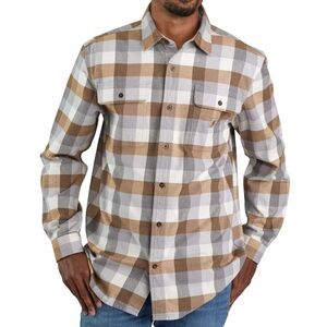 CARHARTT LOOSE FIT HEAVYWEIGHT FLANNEL LONG-SLEEVE PLAID SHIRT